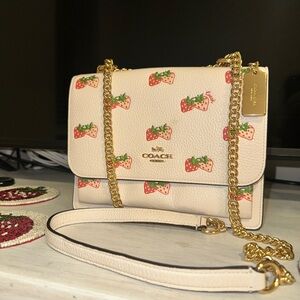Coach white Strawberry Pattern Crossbody Bag